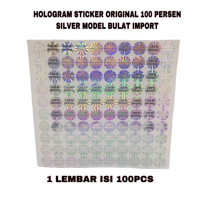 HOLOGRAM STICKER ORIGINAL 100 PERSEN SILVER DAN GOLD MODEL BULAT IMPORT