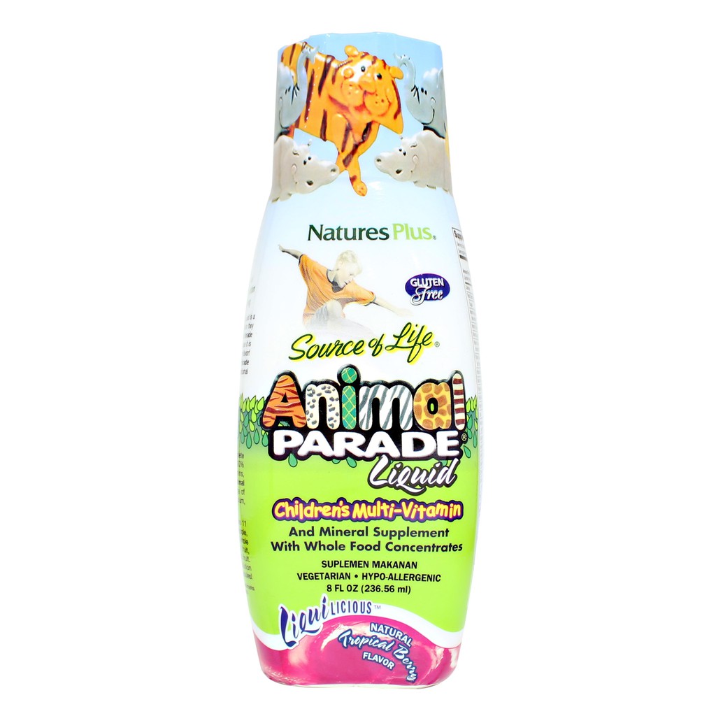 BPOM Nature’s Plus ANIMAL PARADE LIQUID Children Multi Vitamin C D3 Multivitamin Anak Natures Plus