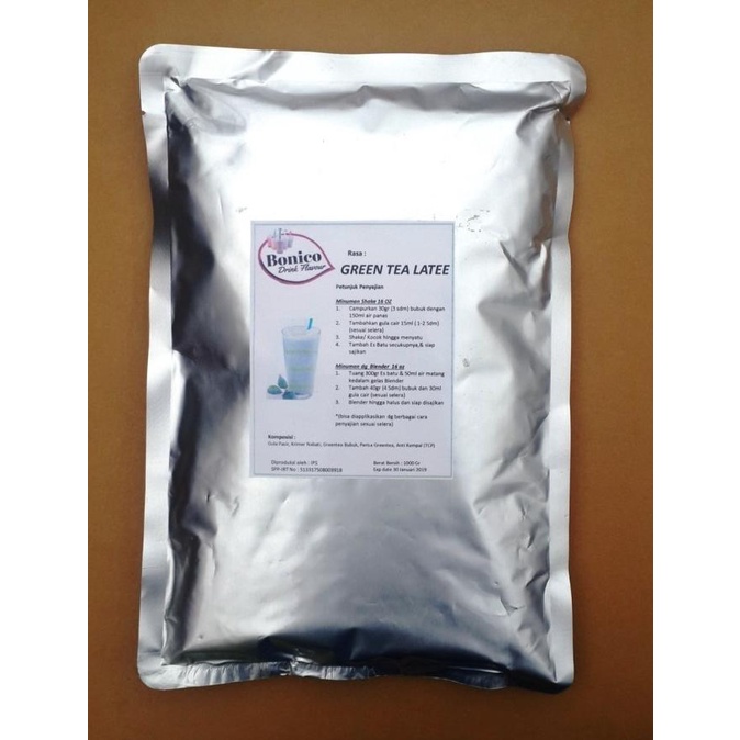 

(BISA COD) GREENTEA LATTE powder 1kg Bubuk minuman green tea latee BONICO shake NEW Kode 16