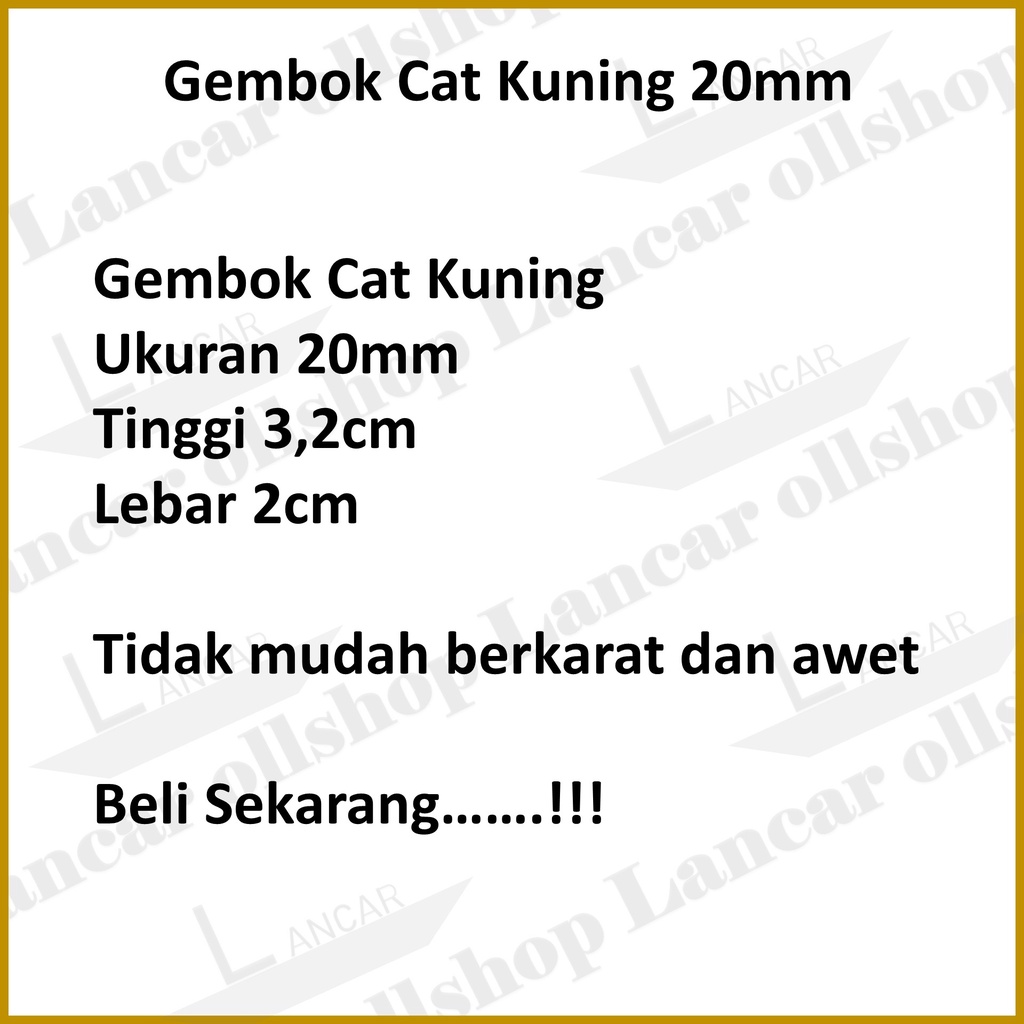 gembok cat kuning 20mm/ gembok kecil /Gembok Koper / Gembok Loker