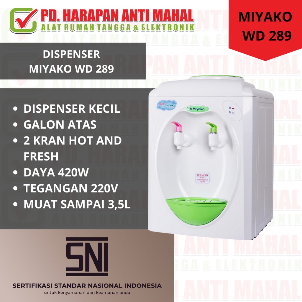 DISPENSER MIYAKO WD 289/ DISPENSER KECIL MIYAKO WD 289/ DISPENSER 2 KRAN MIYAKO WD 289/ DISPENSER 2 
