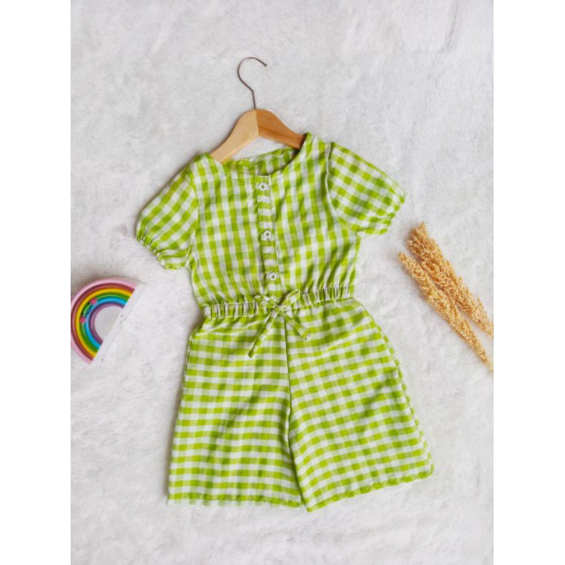 JUMPSUIT GINGHAM ANAK 2-4 Tahun Baby Syira