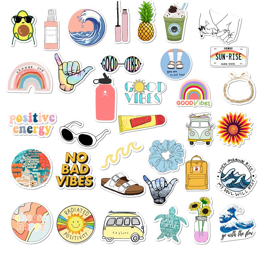 11/35Pcs Wonderful Holiday Stickers For DIY Luggage Phone Laptop Bag Graffiti Stickers Waterproof DIY Decals