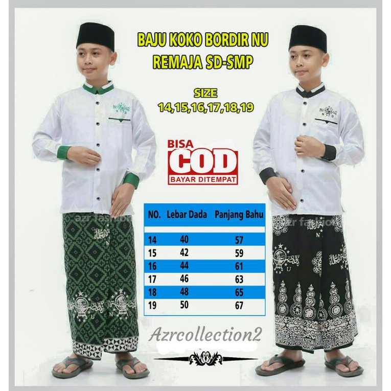 Baju koko Nu anak remaja laki laki sd smp | koko Nu anak