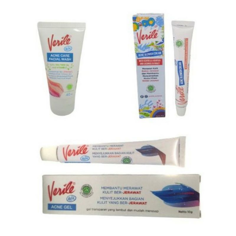 Acne Care Facial Wash Verile 40g/Acne Gel Verile 10g/Acne Blemish Verile 10g