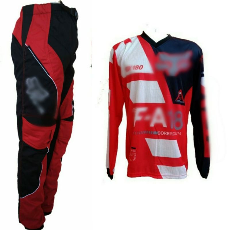 Spbk Jersey Set Jerset Merah Hitam Setelan Trail Cross Sepeda Downhill MTB Adventure