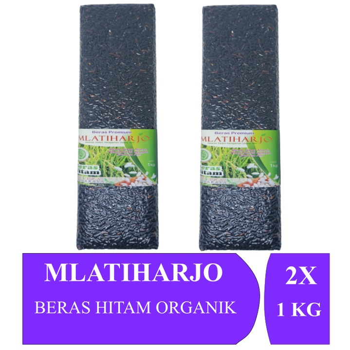 Beras Hitam Premium Organik Mlatiharjo ( 2 X 1Kg ) Vakum 2 Kg