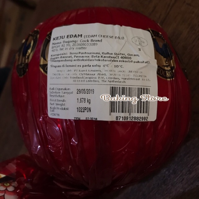 Keju Edam Ayam Mas - Cock Brand (Edam Cheese Ball)