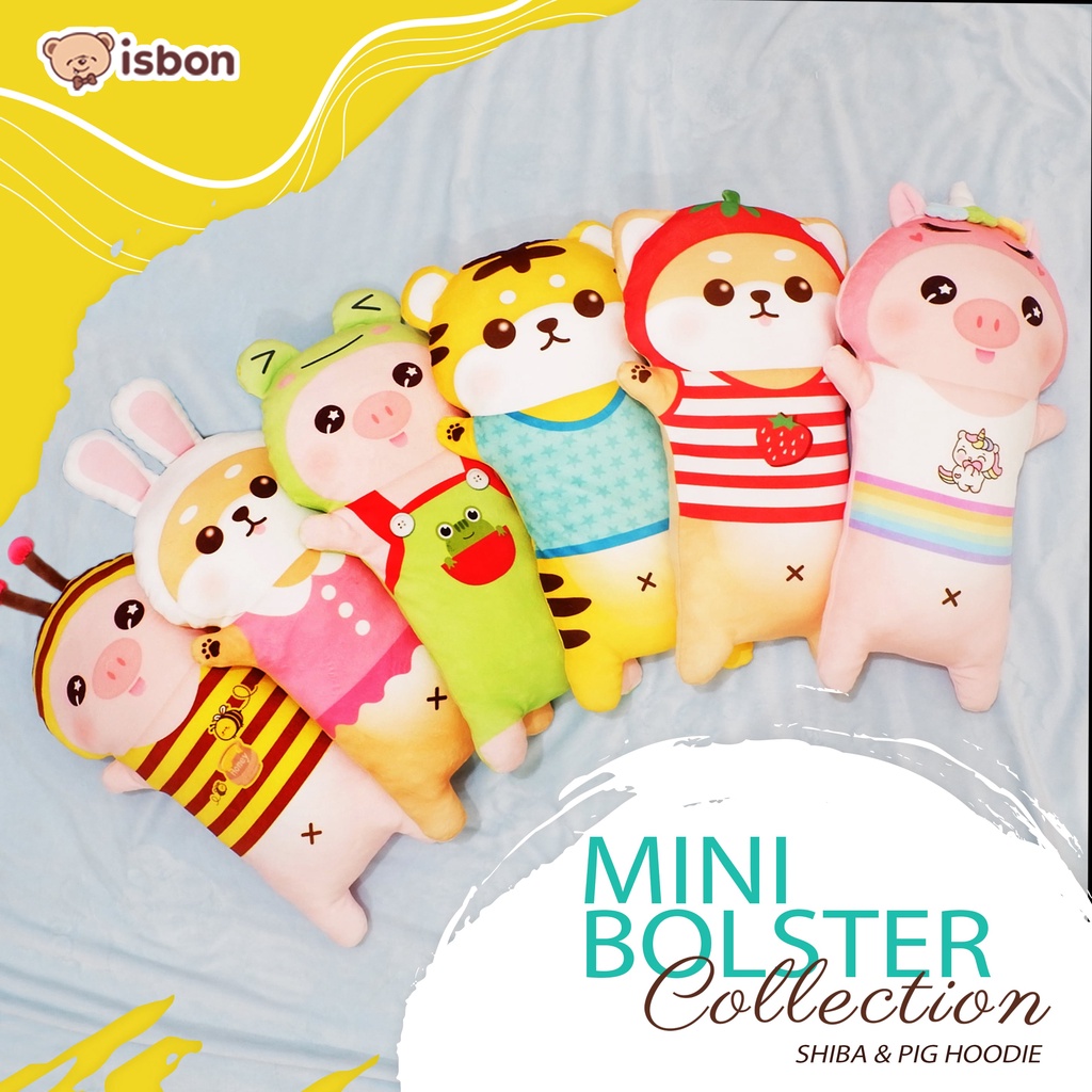 ISTANA BONEKA Guling Mini Bolster Mungil Karakter PIG HOOIDE FROG Menggemaskan Bahan Halus Non Alergi