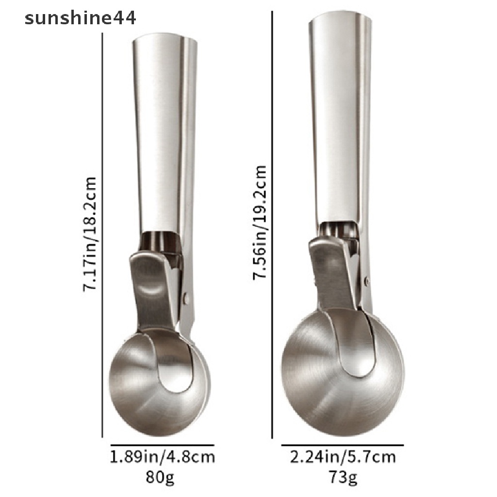 Sunshine Sendok Scoop Es Krim Dengan Trigger Stainless Steel Untuk Gelatos Frozen Yogurt Sundaes