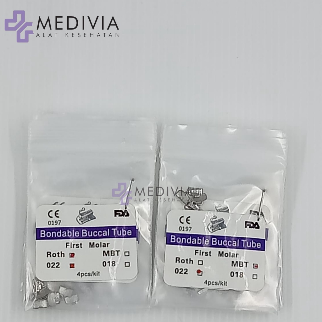 BUCCAL TUBE FDA APPROVED/ FDA RECOMMENDATION BONDABLE FDA M1-M2 ISI 4 MBT/ ROTH