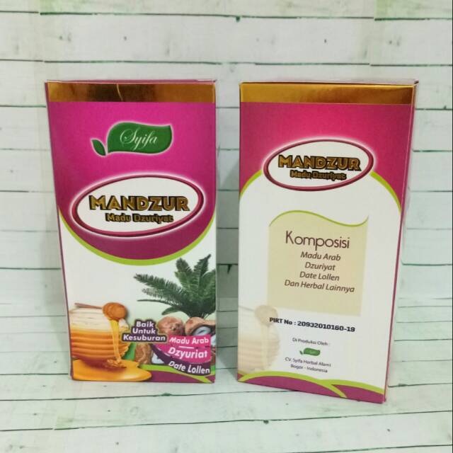 

mandzur madu arab plus bubuk buah zuriyat/promil