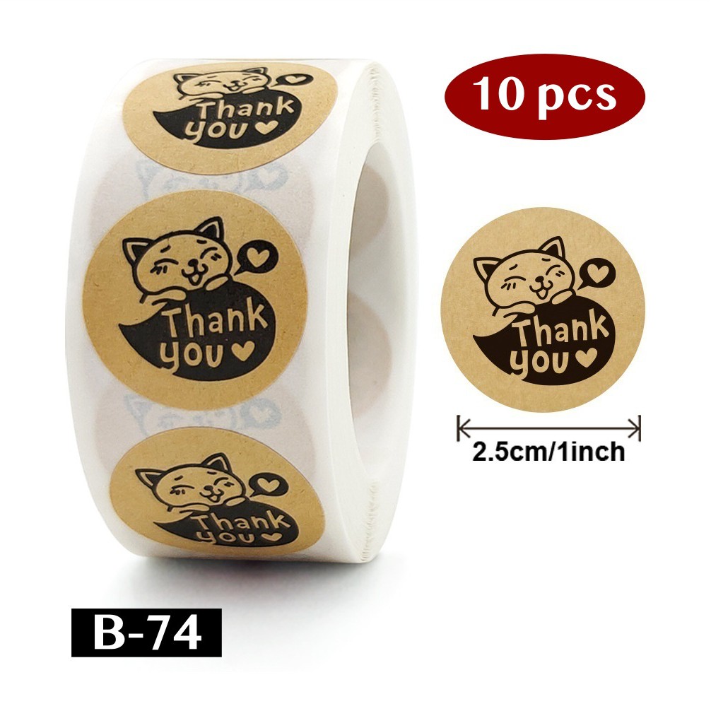 AliMaMa - STIKER THANK YOU 10 PCS - Sticker Terima Kasih Segel Olshop Online Shop Packaging Packing Souvenir Suvenir Import Murah Medan-B-74