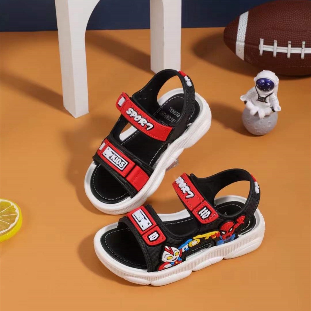 HappyOliver SPORTS HERO Sandal gunung Sepatu Sandal Anak Laki Laki Bahan PU Model Lucu 1-6 Tahun Import