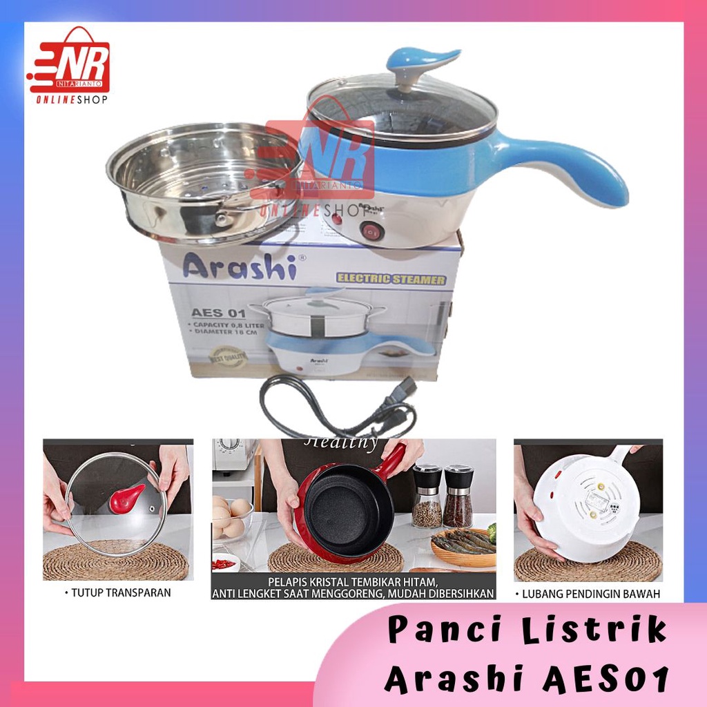 Panci Listrik Q2-8518 - PANCI ELEKTRIK MULTIFUNGSI - Panci Listrik Steaming Pot - Panci Listrik Anti Lengket