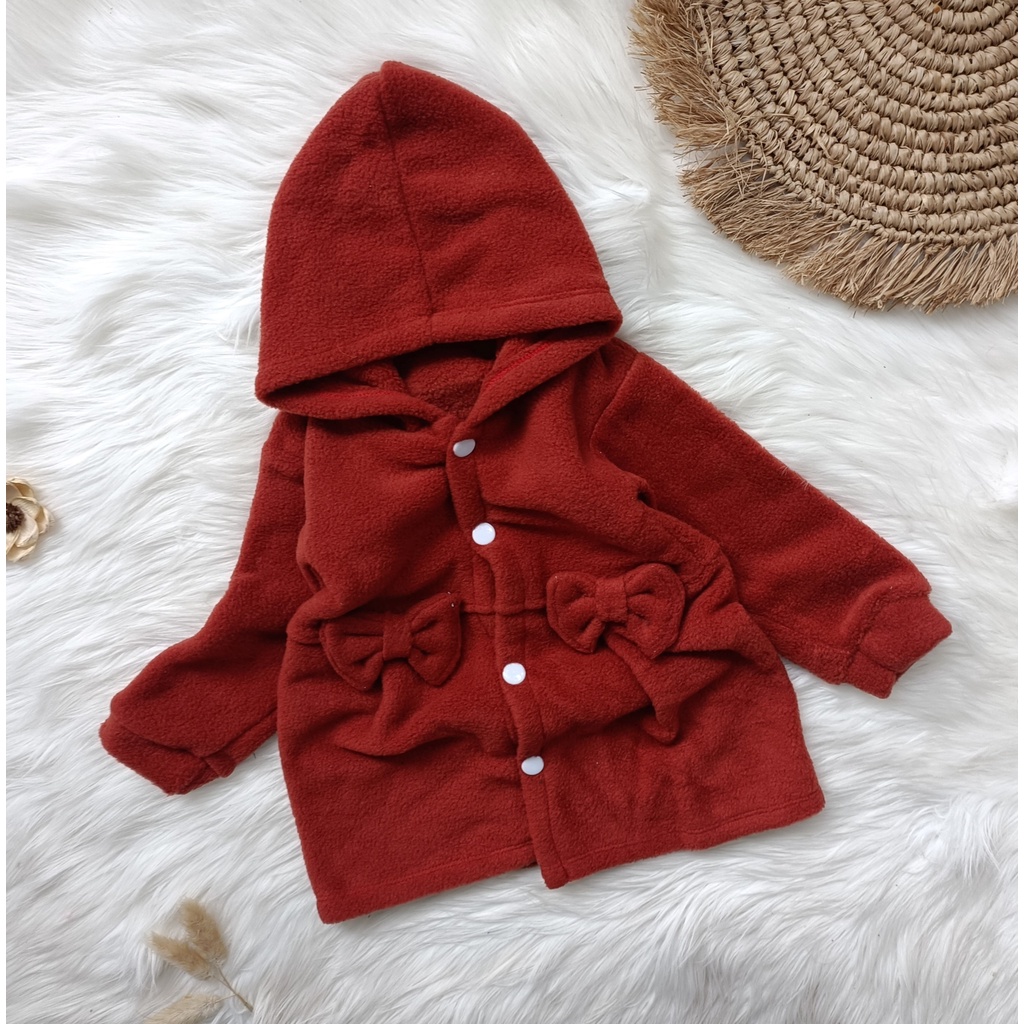 Jaket cardigan bayi model pita 3-24 bulan