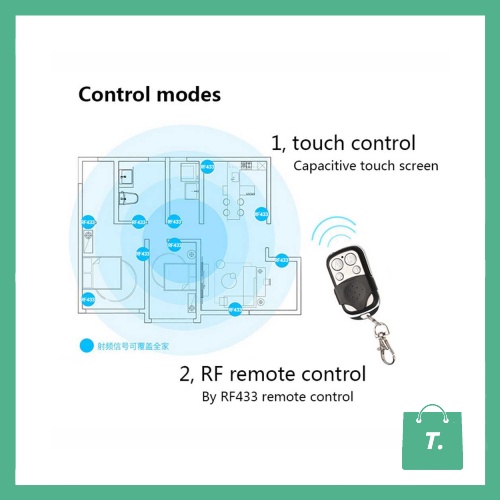 SAKLAR LAMPU LUXURY TOUCH LED WITH REMOTE SWITCH - 1, 2, 3 SWITCH - TGIG605