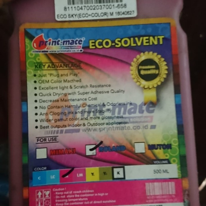 

Cantik Tinta Eco Solvent 500Ml Untuk Roland 1Set Isi 4Botol 4Mcm Warna Trendi