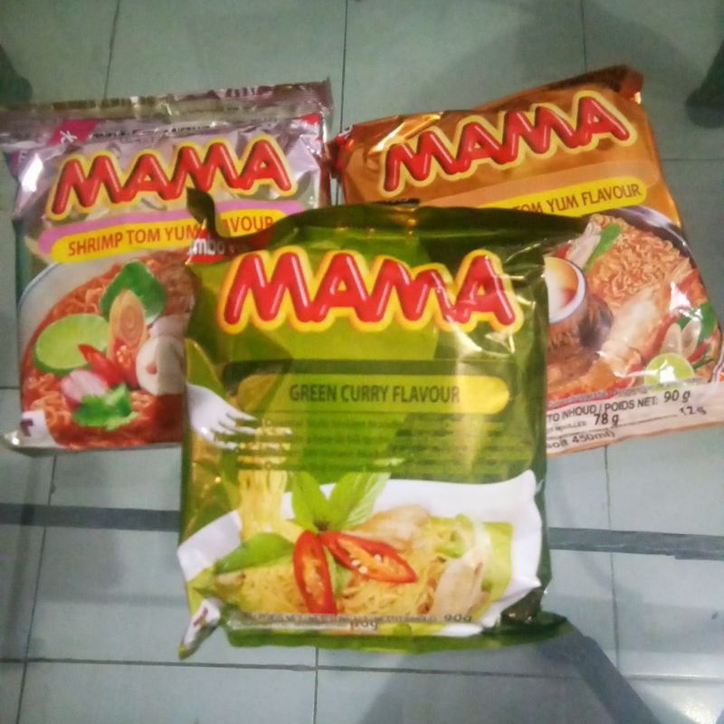 

Mama 90 gr Jumbo Pack Tomyum Creamy Tom Yum Green Curry Thailand Noodles