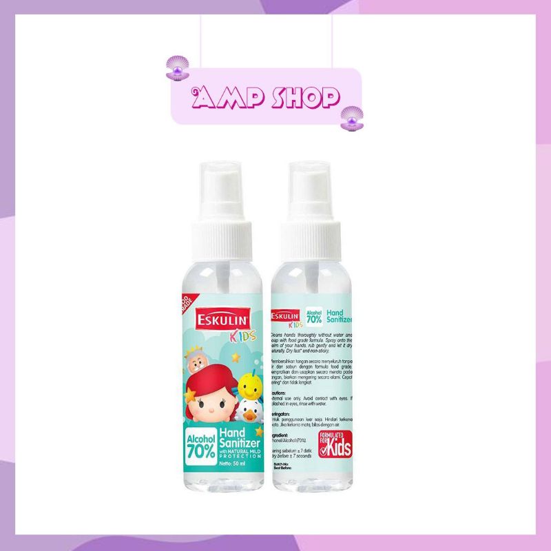 Eskulin kids hand sanitizer tsum2 spray 50ml