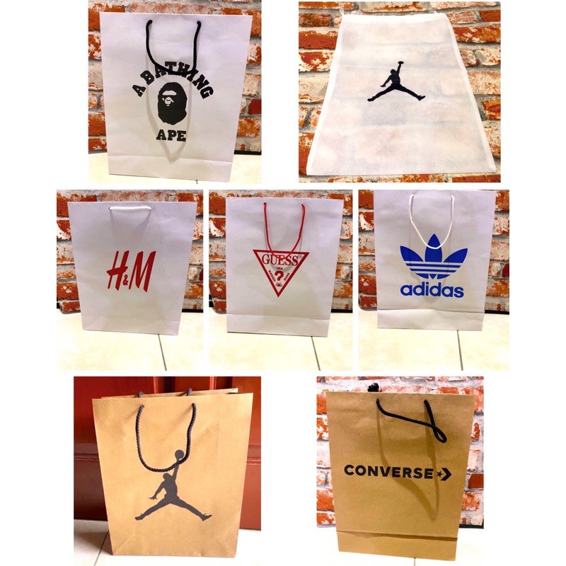 Paperbag jordan/bape/hnm/guess/adidas/converse dan dustbag jordan