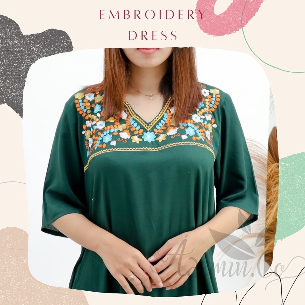 Daster Bordir Rayon Premium / Embroidery Daily Dress