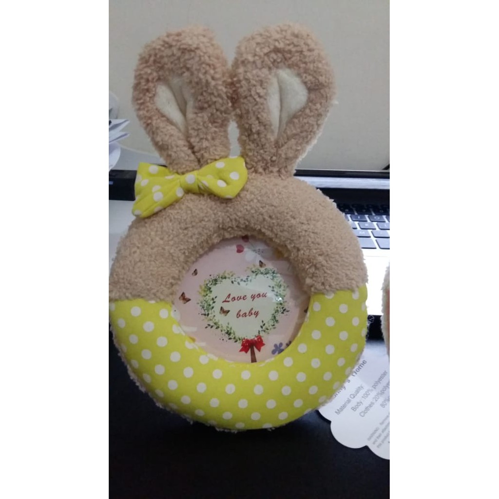 Frame Foto Bentuk Bunny Bayi untuk Dekorasi Baby Shower