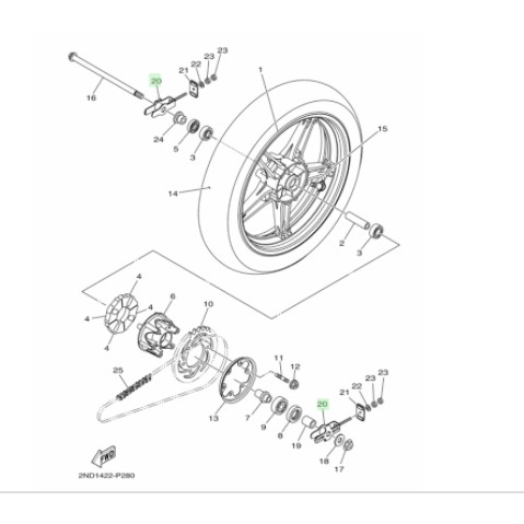 PULLER CHAIN ANTING STELAN SETELAN RANTAI RANTE MX KING 150 ORIGINAL YGP 2PV-F5388-00