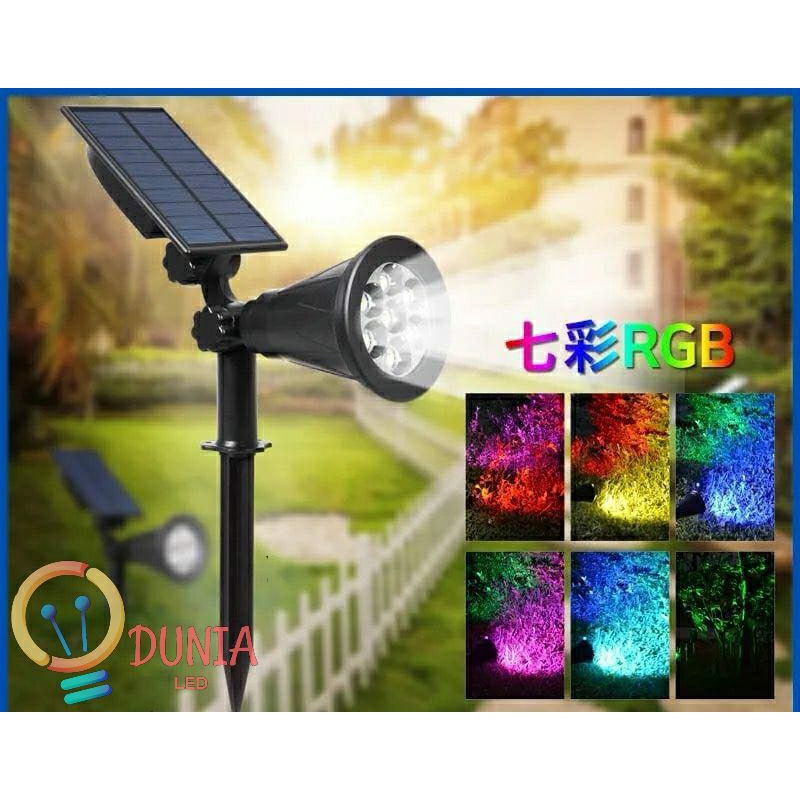 Lampu Taman Solar Tancap LC14c 4 LED / 7 LED Sorot Tenaga Matahari