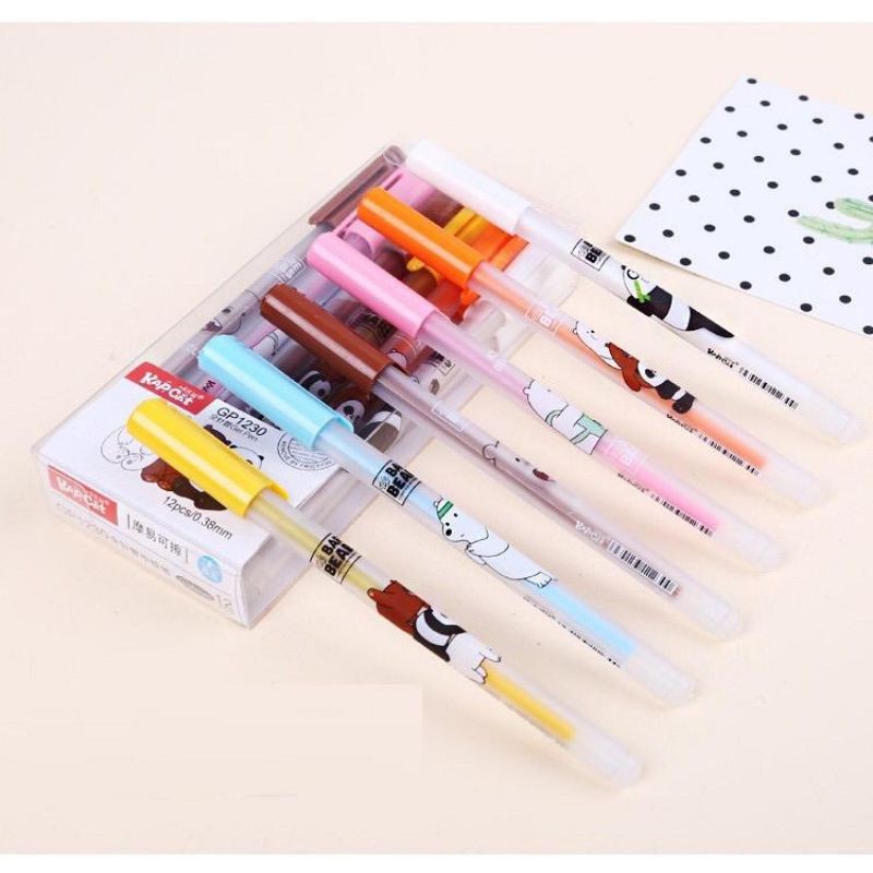 Pen Cair Bisa Hapus Magic Pena Erasable Gel by Friction We Bare Bears