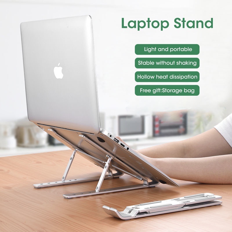 Enhanced Aluminum Alloy Laptop Stand For MacBook Pro Air Notebook Stand Foldable Laptop Desk Laptop Table Bracket Laptop Case Cover