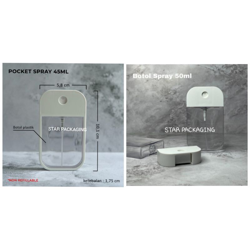 Botol Spray Pocket 45ml Botol Pocket Card Spray 50ml Plastik Botol Hand Sanitizer Parfum