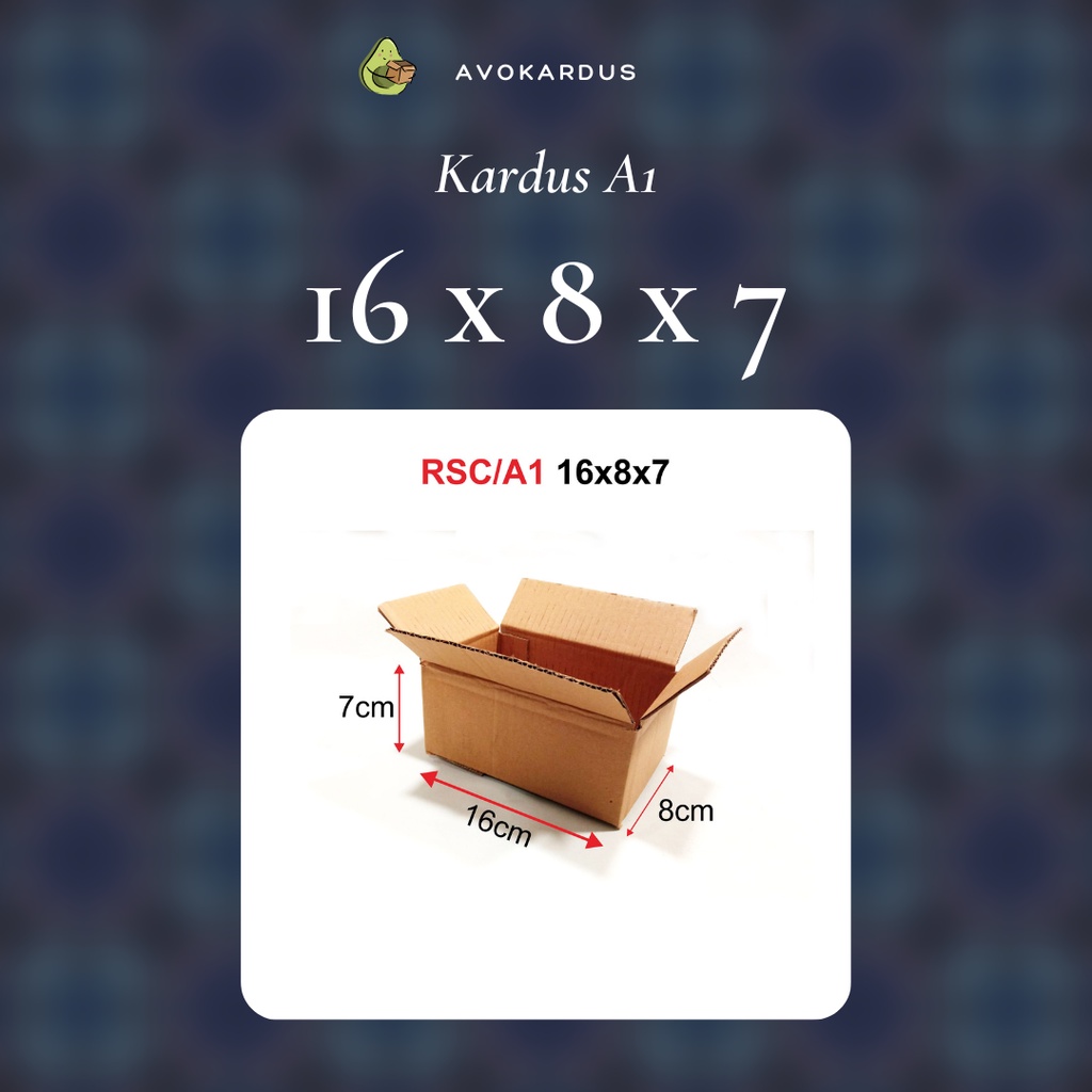 

Kardus / Box / Karton / Packing / Packaging / Kotak / Dus RSC / A1 – 16 x 8 x 7 B-Flute