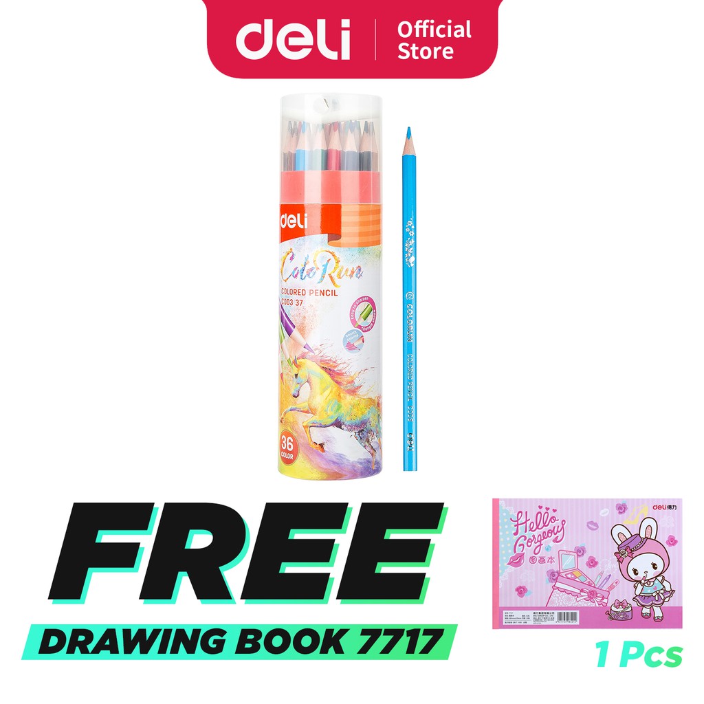 

Deli Pensil Warna 12 24 36 Warna dengan Bonus Rautan Pensil pada box EC00307