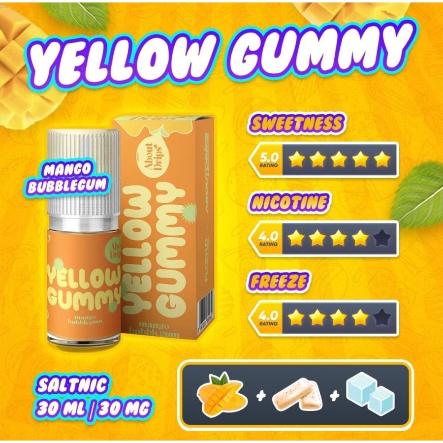 LIQUID FOOM YELLOW GUMMY SALT NIC - FOOM BUBBLEGUM SERIES - 30ML