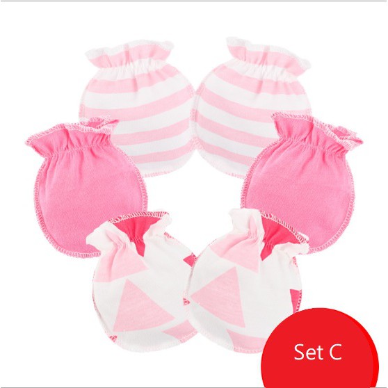 ( 1 set 3 pasang) Satu set sarung tangan bayi  import baby mitten