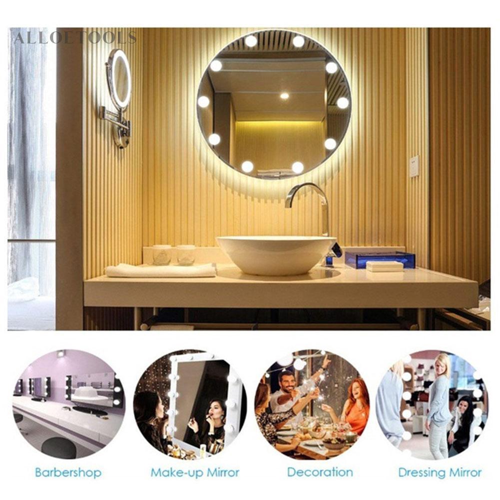 Alo Fashion Usb Led Makeup Mirror Light Bulb Dimmable Hollywood Vanity Lightsã Shopee Indonesia