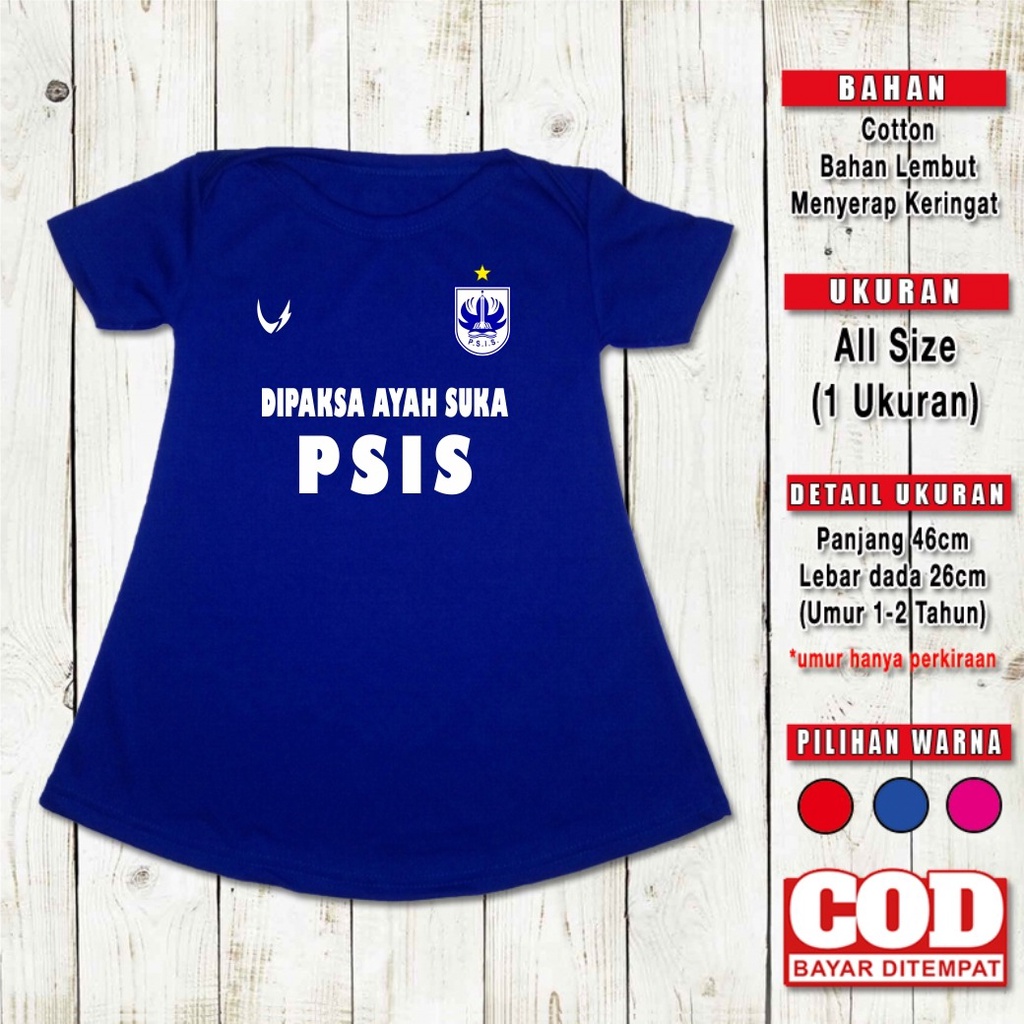 Dress Anak Perempuan Bola Dipaksa Ayah Suka PSIS Pakaian Bayi Dres Cantik Kado Baju Bola Anak Jersey