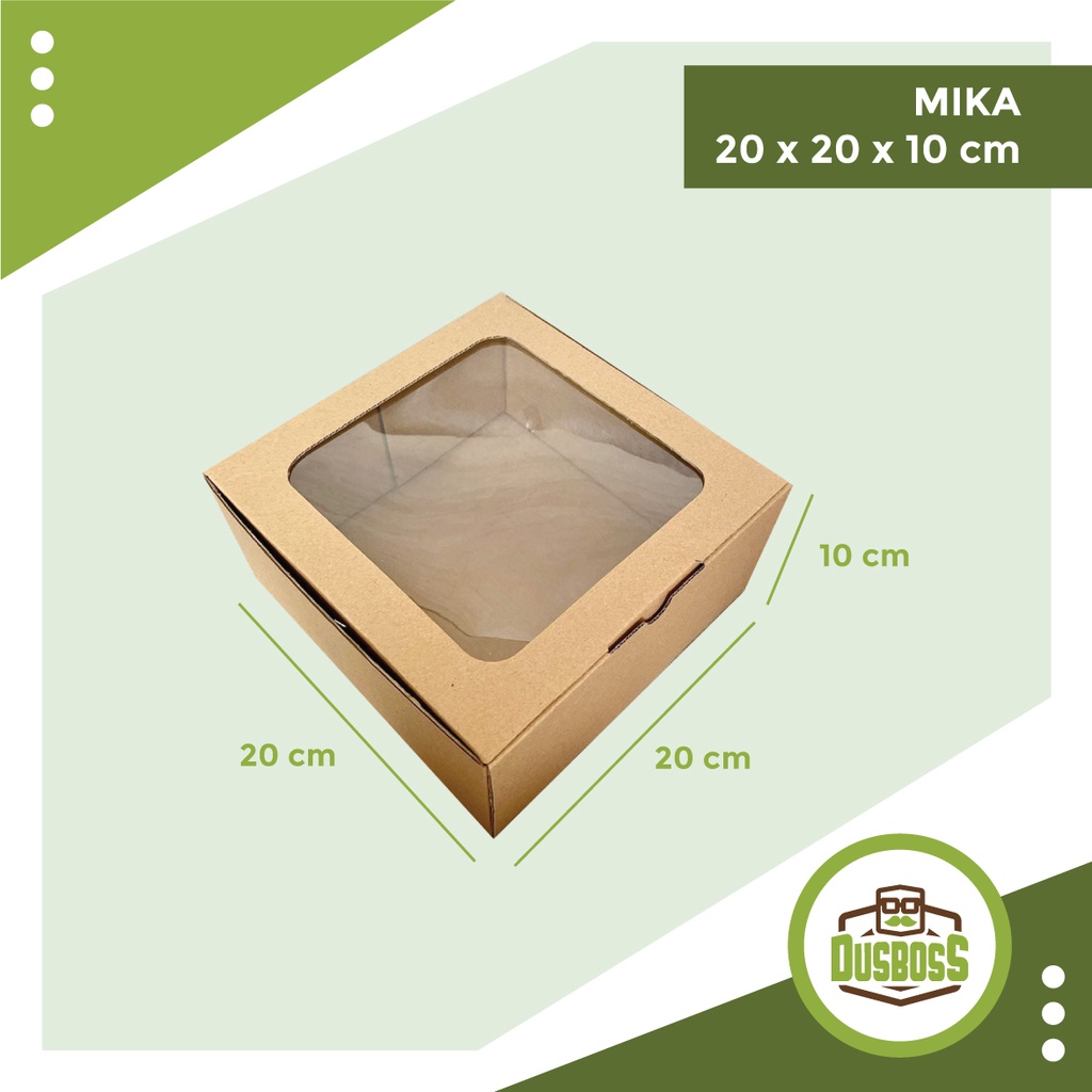 

Kardus MIKA Uk. 20 x 20 x 10 cm - dus / box model diecut, untuk kue hampers gift box dll