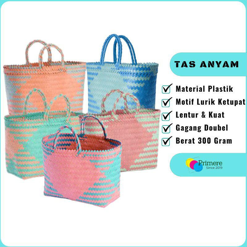 Tas Anyaman Plastik Premium Murah/Tas Belanja Pasar Anyaman plastik