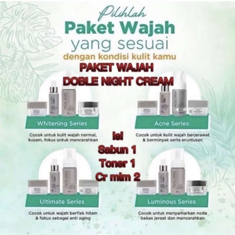 MS GLOW PAKET WAJAH DOBLE NIGHT CREAM