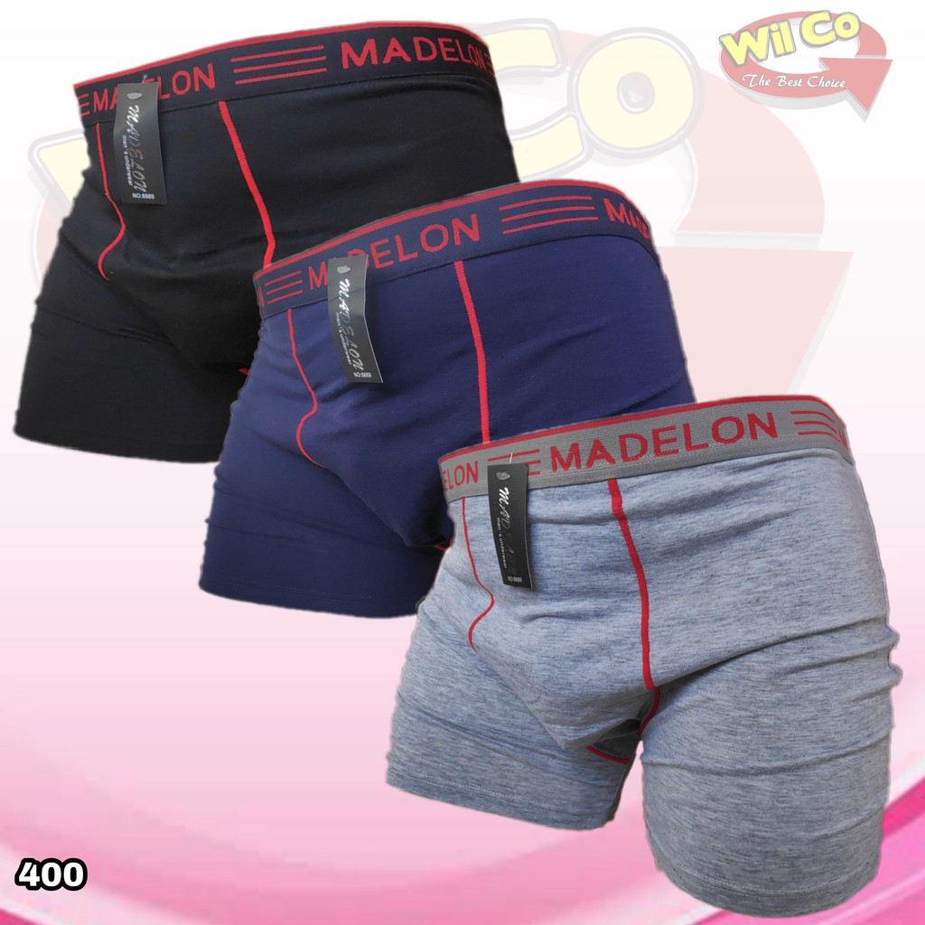 K400T - (HARGA PER 3 Pcs) CELANA DALAM BOXER PRIA JUMBO MULTI COLOR MADELON