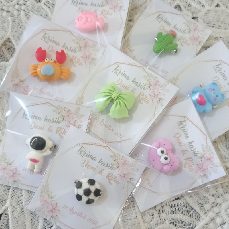 1PCS Bros clay bros jilbab bros karakter - bros jilbab - bros hijab -  peniti jilbab - bros hijab - bros jilbab murah - bros anak lucu - souvenir pernikahan bros