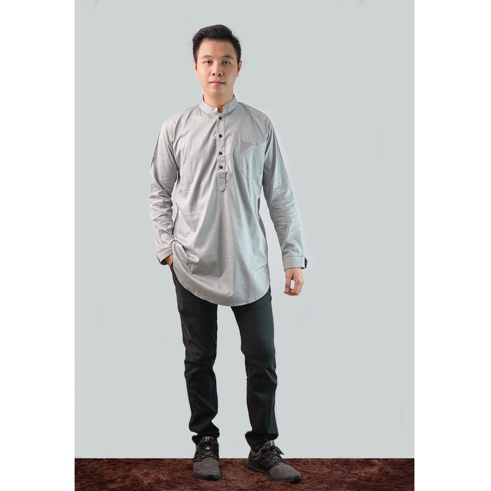 Baju Koko Cowok Pria Dewasa Polos Terkini Santri Gaul Casual U DD305  Kurta Pakistan Lengan Panjang