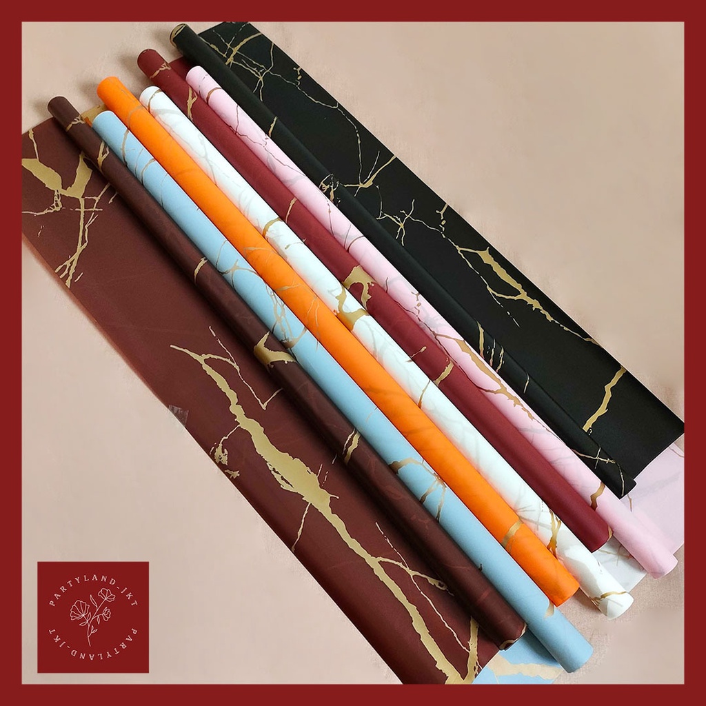 

Wrapping Paper Gold Marble Cellophane Kertas Buket Hiasan Dekorasi Bunga