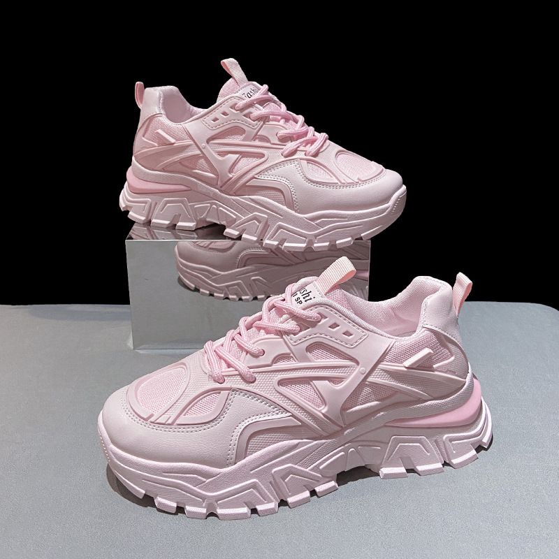 Sepatu sneakers wanita import Korea hak tinggi