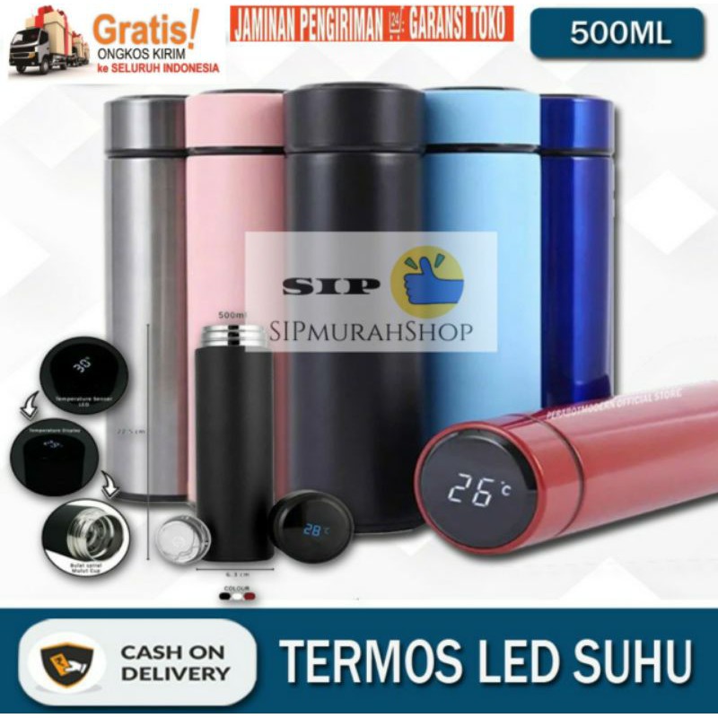 Termos LED Temperature 500 Liter Anti Karat / THERMOS LED SMART CUP TEMPERATUR 500 LITER STAINLESS