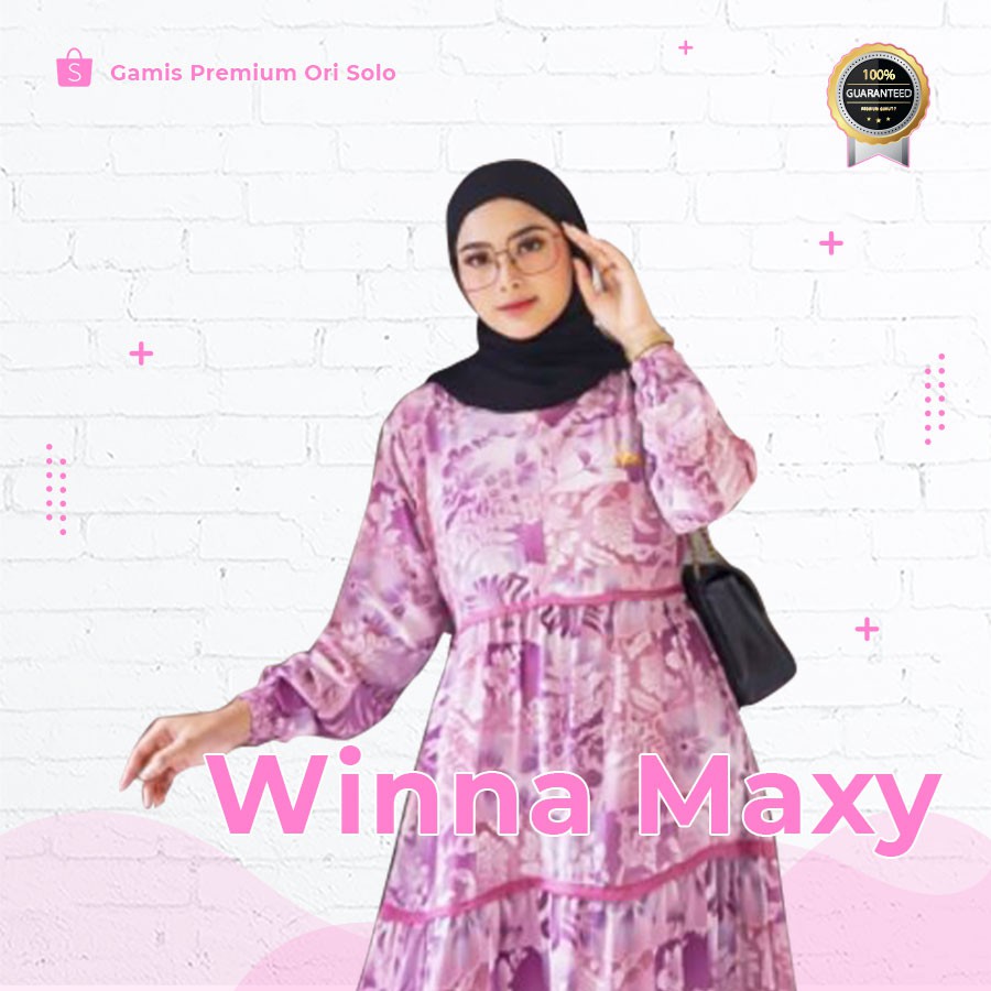 Winna Maxy Gamis Wanita Kekinian Dress Muslim Wanita Premium Ori by Spassy