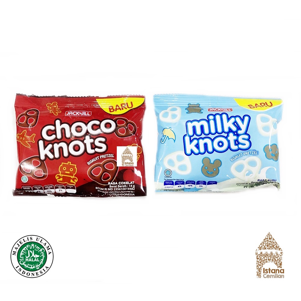 Milky Knots Biskuit Pretzel Cokelat / Susu ECERAN