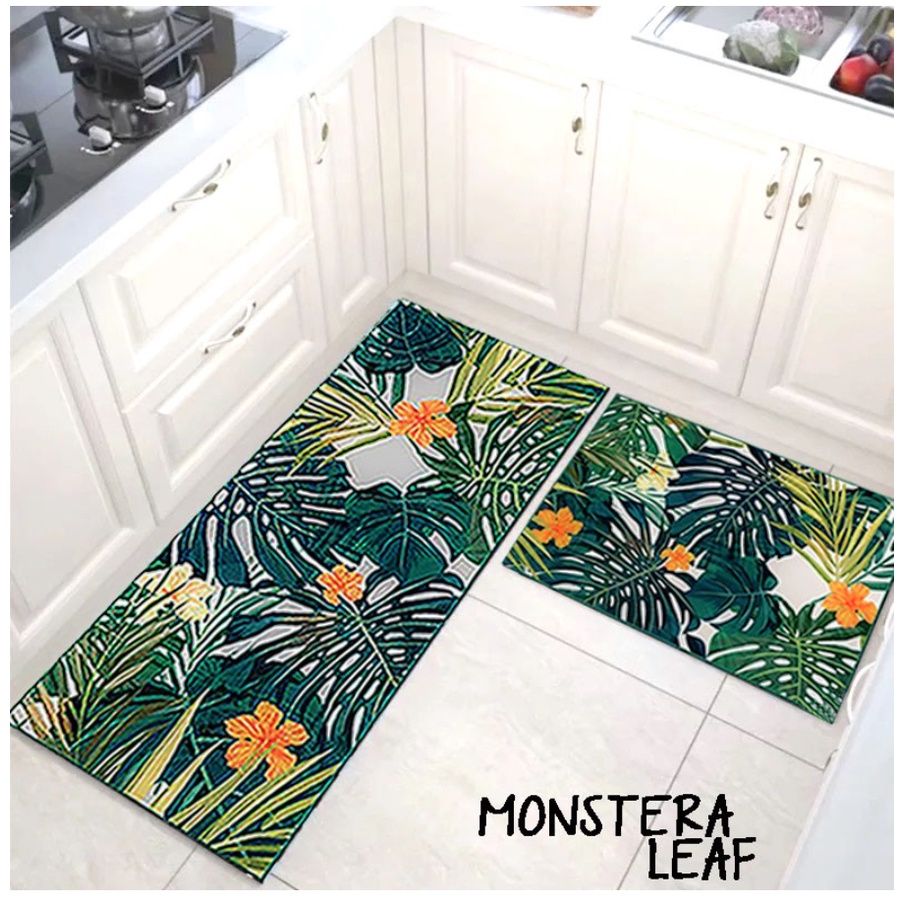 Keset Dapur 2 in 1 Kitchen Floor Mat Set / Karpet Alas Lantai Rumah Kamar Dapur / Matras Anti Slip